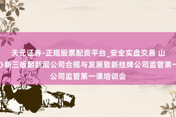 天元证券-正规股票配资平台_安全实盘交易 山东辖区举办新三板翻新层公司合规与发展暨新挂牌公司监管第一课培训会